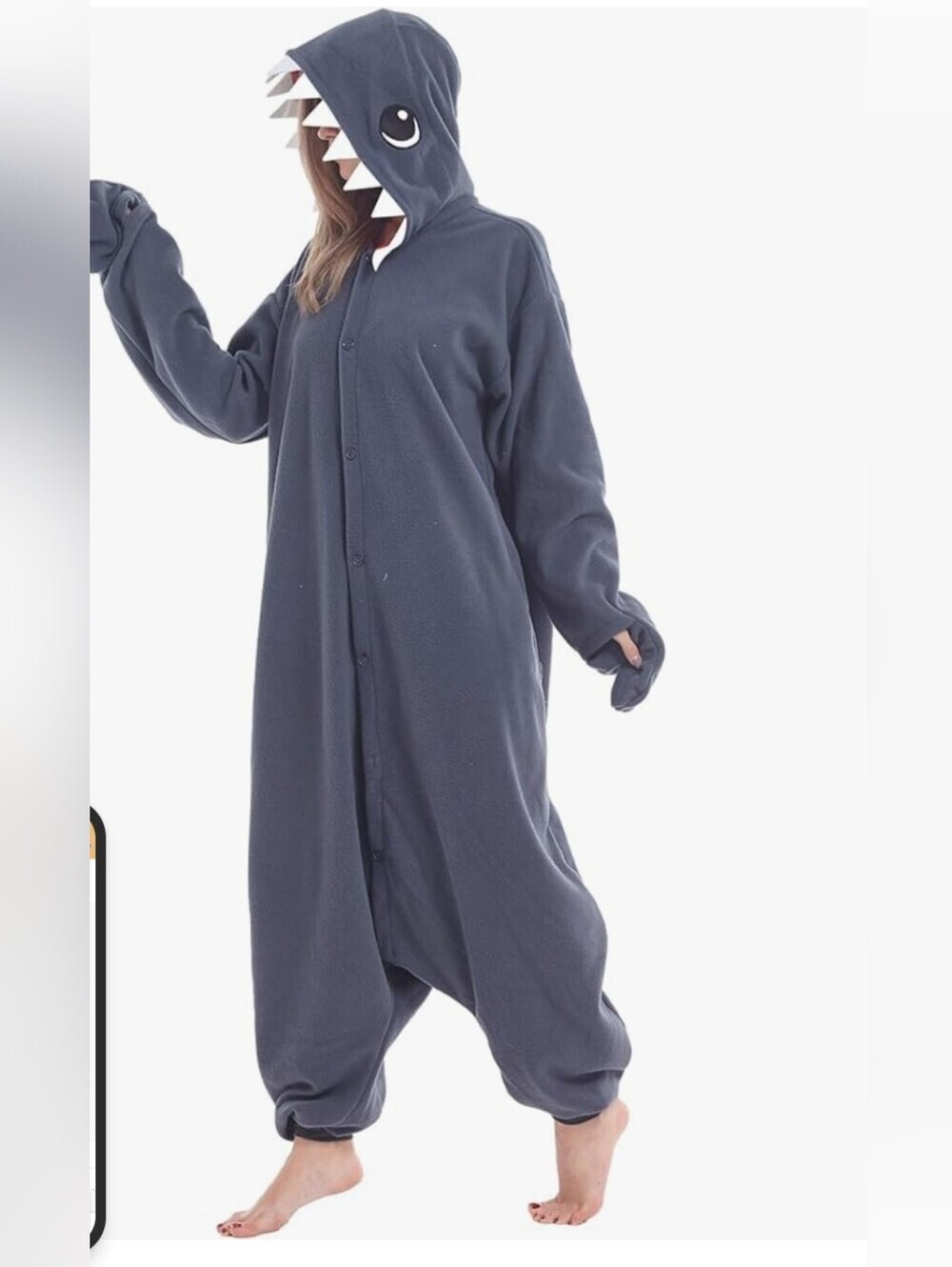 Shark one piece Halloween costume Pajamas shark full body Size XL